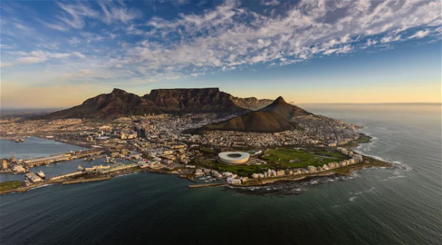 table mountain from the sky